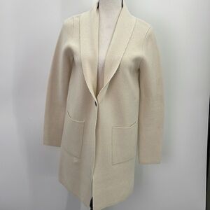 UEC Pure Amici cream sweater jacket size small wool/ cashmere blend